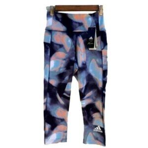 Adidas x Zoe Saldana Feelbrilliant Aeroready Capri High Rise Leggings New